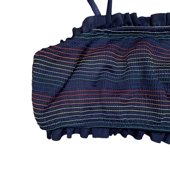 Crewcuts rainbow smock bikini top blue size 14 - Picture 2 of 7